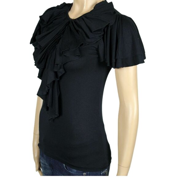 New, Ralph Lauren Pima Cotton Ruffle Button Front Flutter Sleeve Blouse - Picture 9 of 16